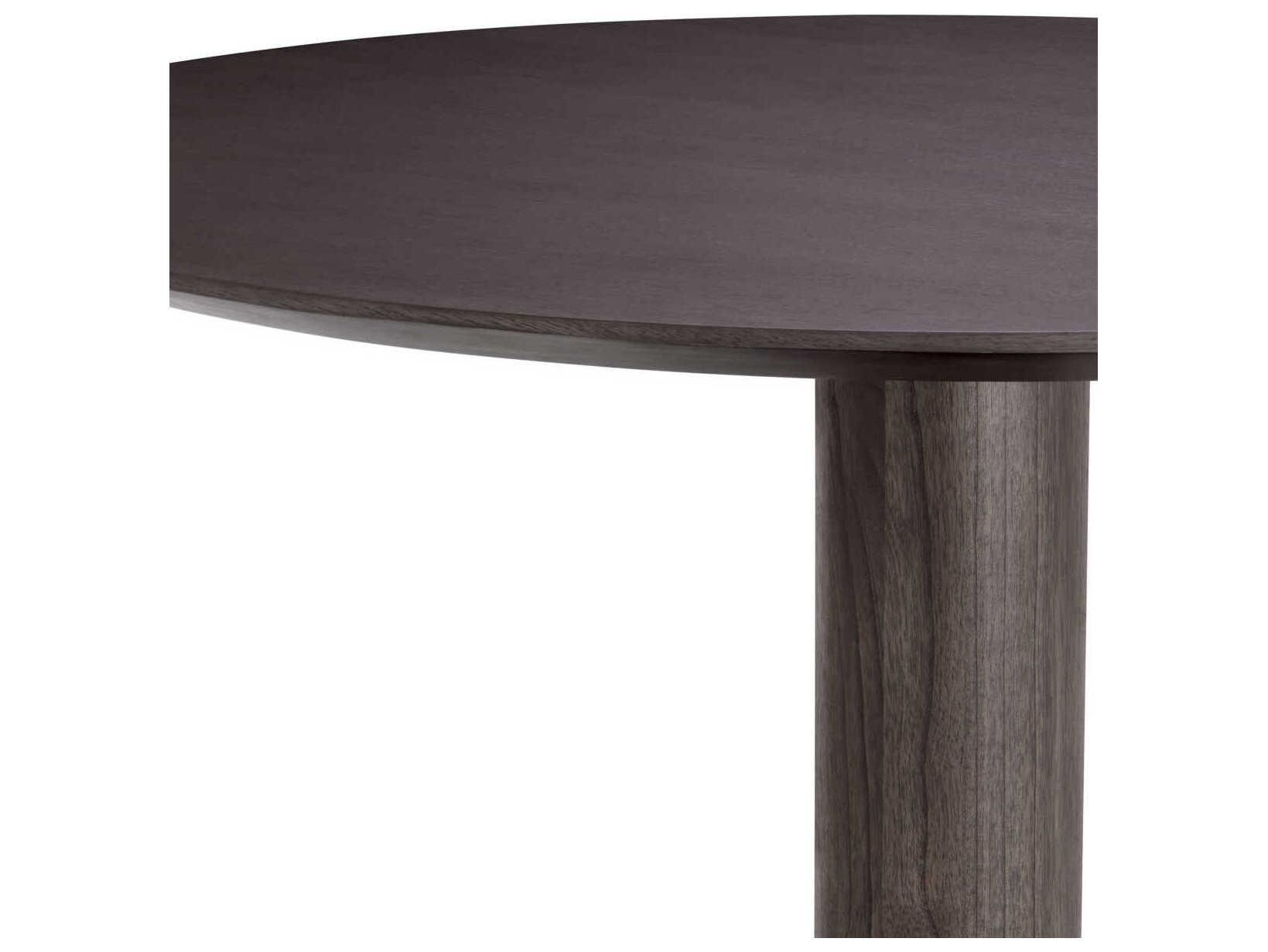 Eichholtz Astro Mocha Oak Veneer Brushed Brass Dining Table