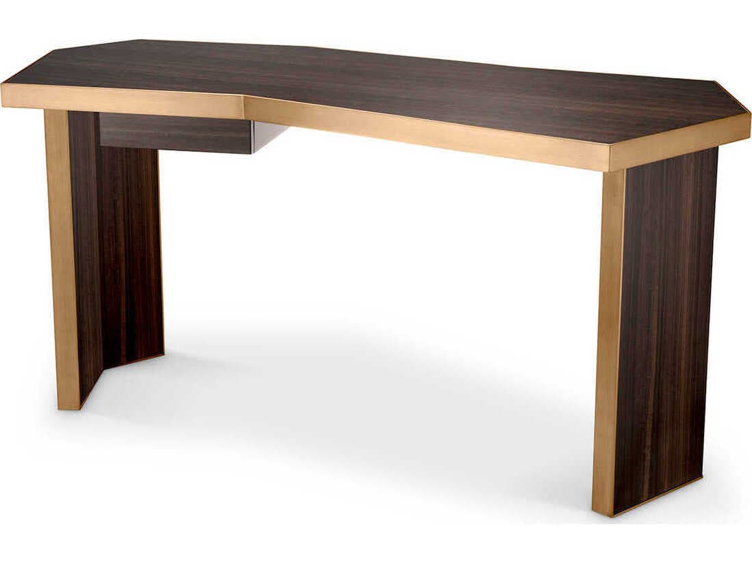 Eichholtz Xenon Eucalyptus Veneer Brushed Brass Desk