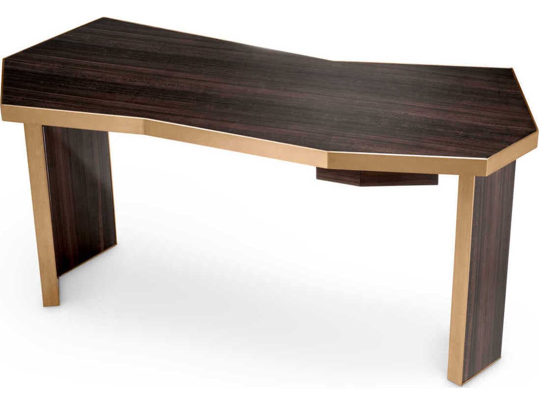 Eichholtz Xenon Eucalyptus Veneer Brushed Brass Desk