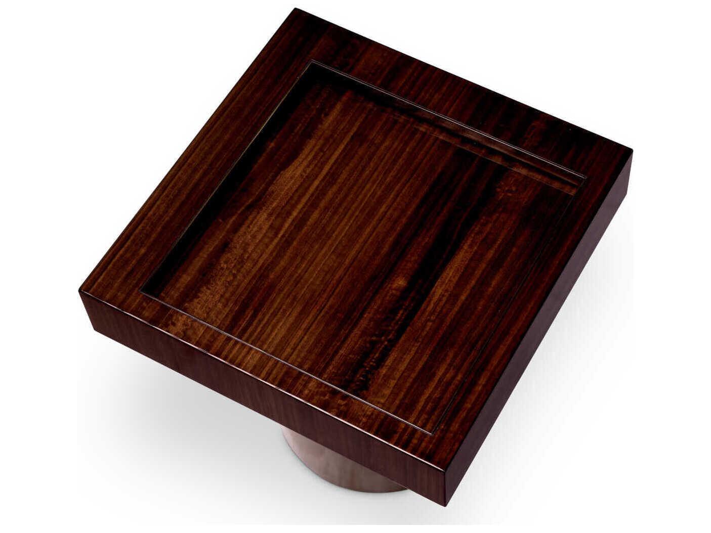 Eichholtz Otus Square Eucalyptus Veneer Bronze Side Table