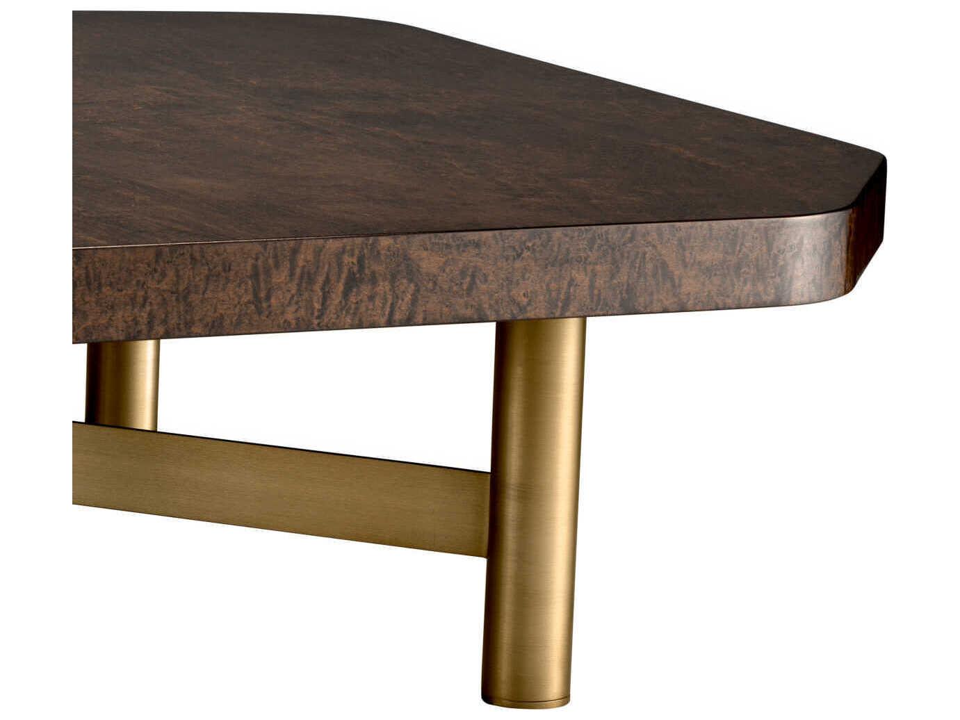 Eichholtz Oracle Maple Veneer High Gloss Brushed Brass Coffee Table