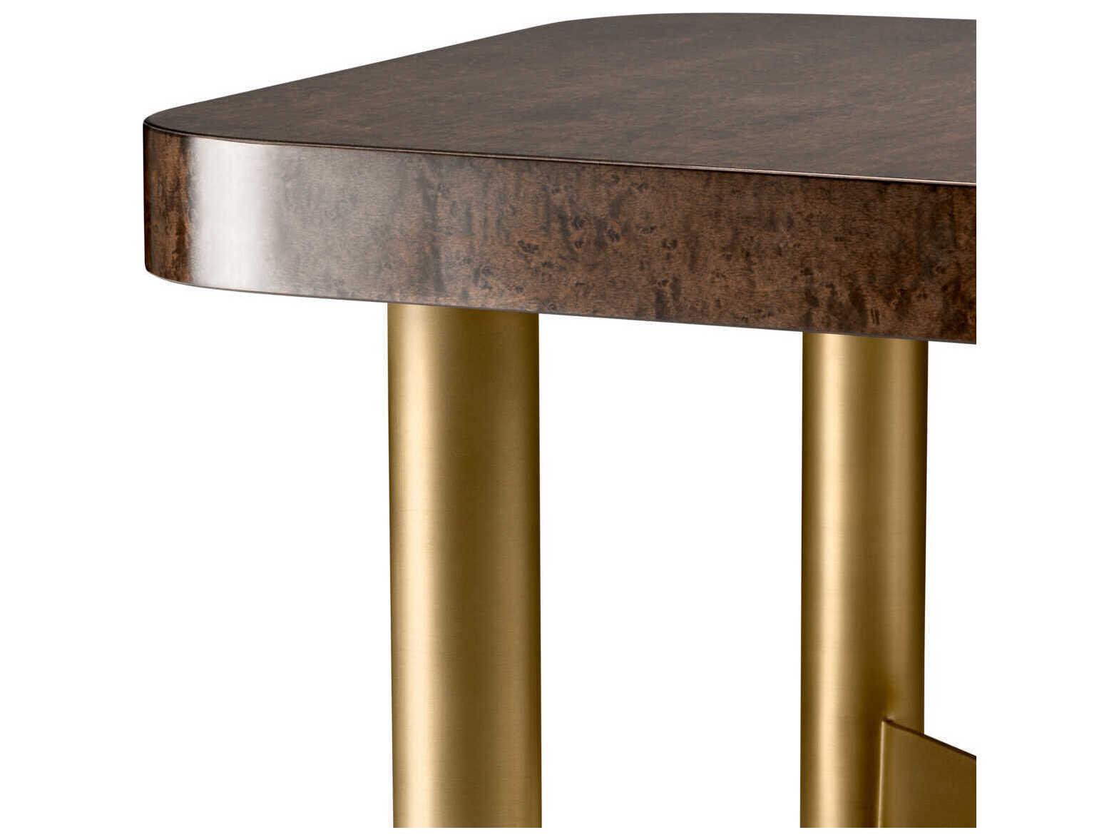 Eichholtz Oracle Maple Veneer High Gloss Brushed Brass Side Table