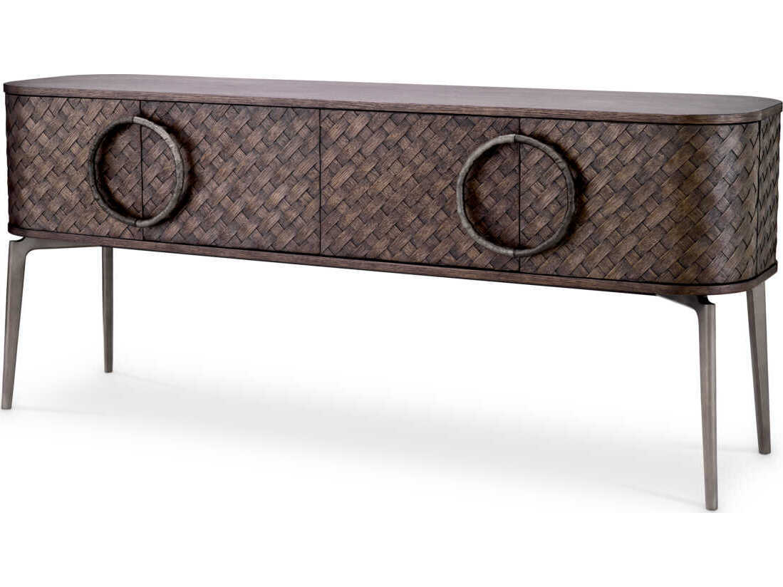 Eichholtz Nilsson Oak Veneer Bronze Dresser