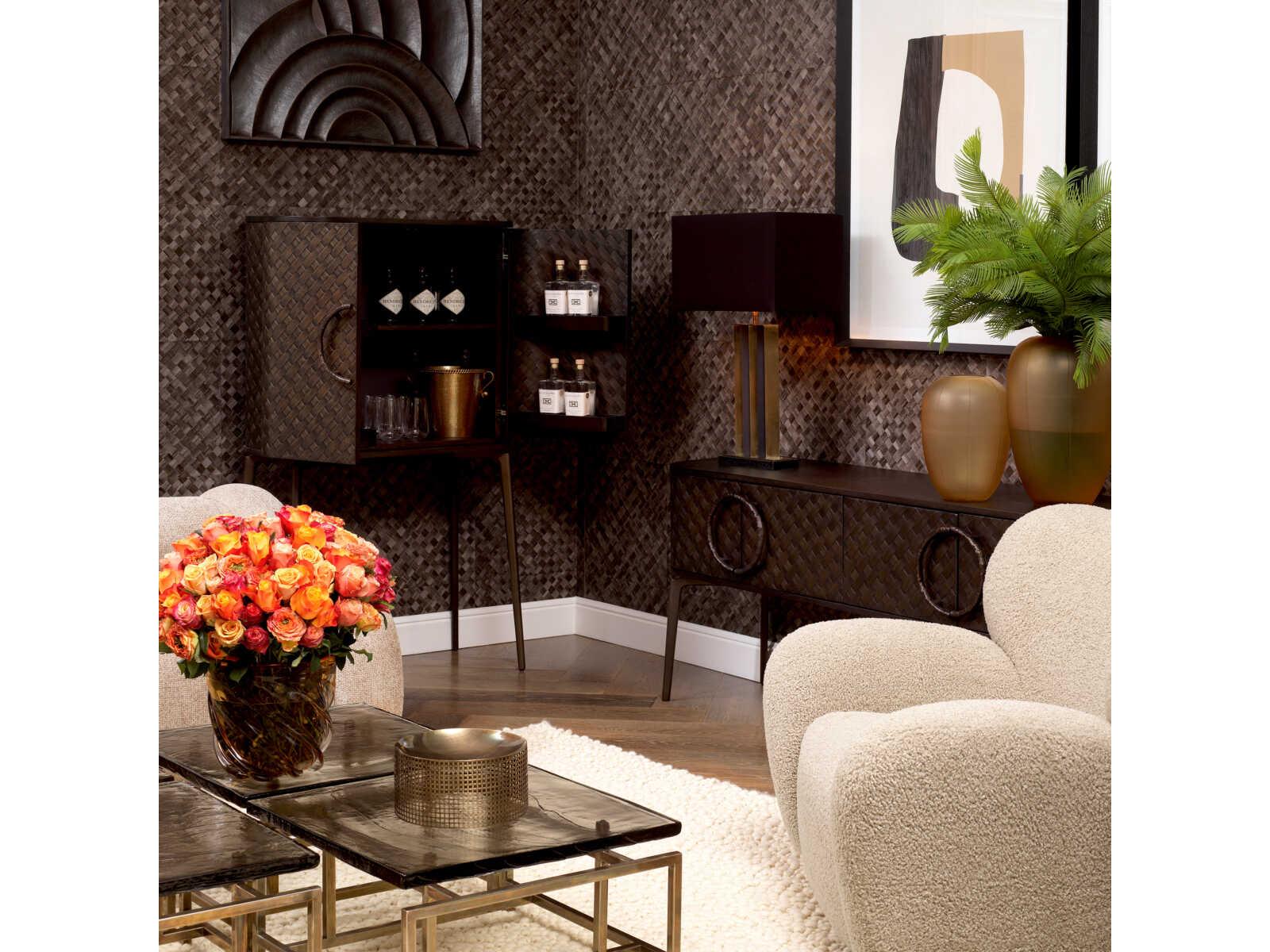 Eichholtz Nilsson Oak Veneer Bronze Dresser