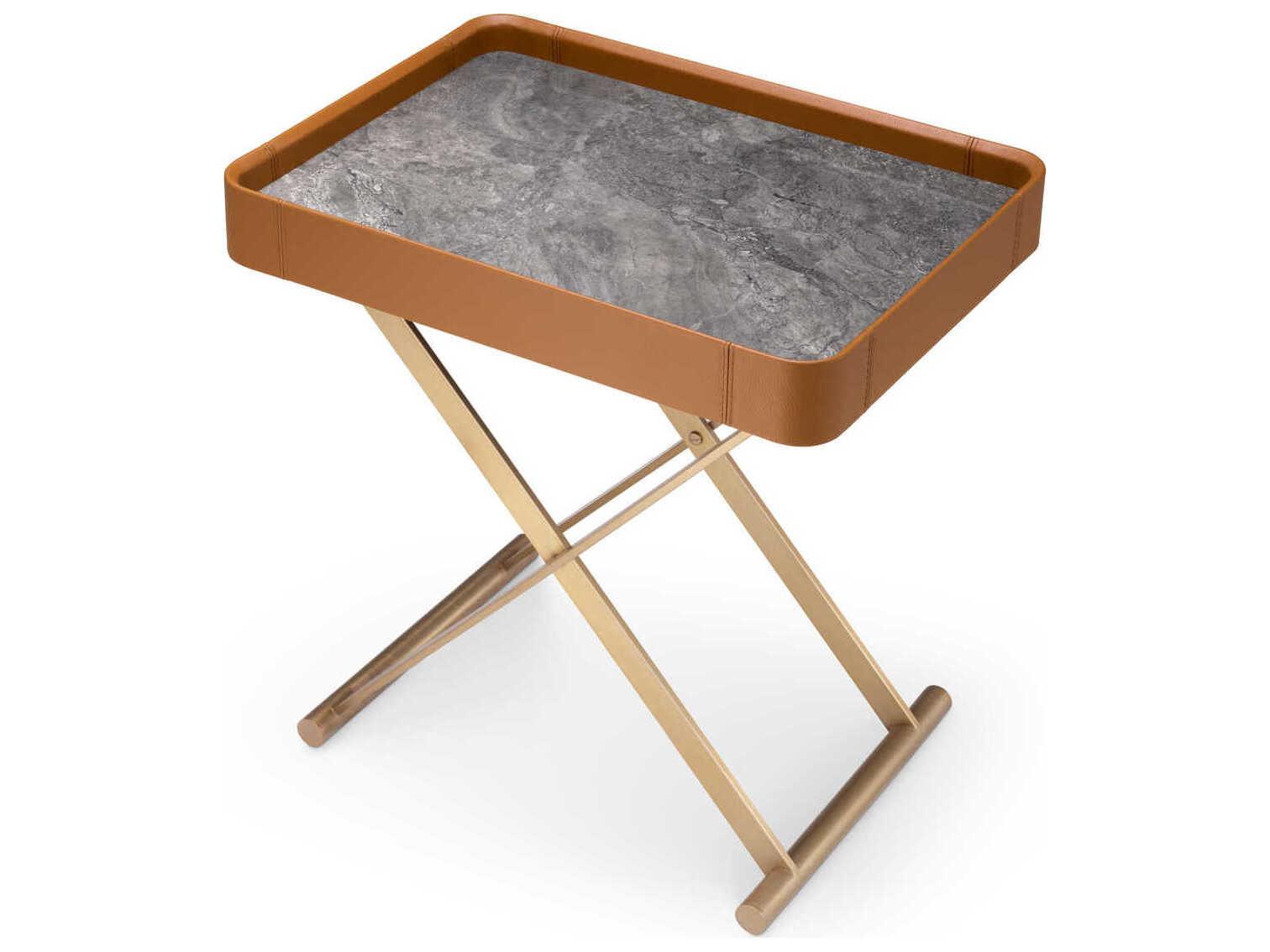 Eichholtz Monarch Brown Leather Butler Tray