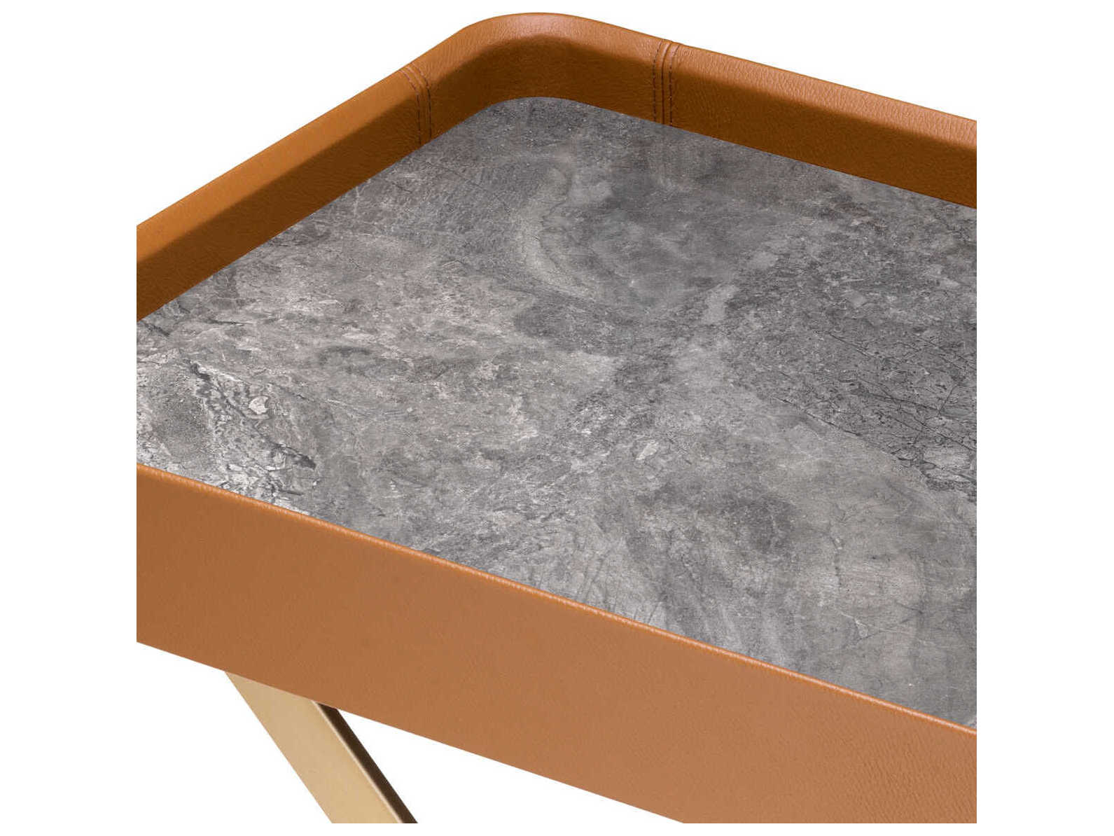 Eichholtz Monarch Brown Leather Butler Tray