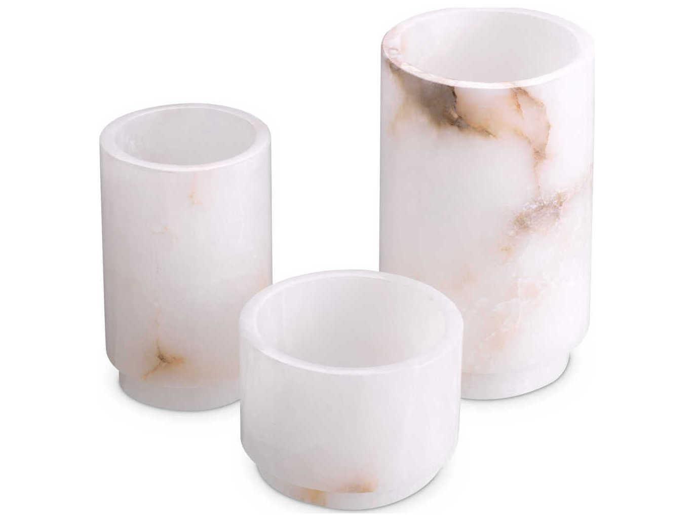 Eichholtz Leonidas Holder Alabaster Set of 3 Tealight