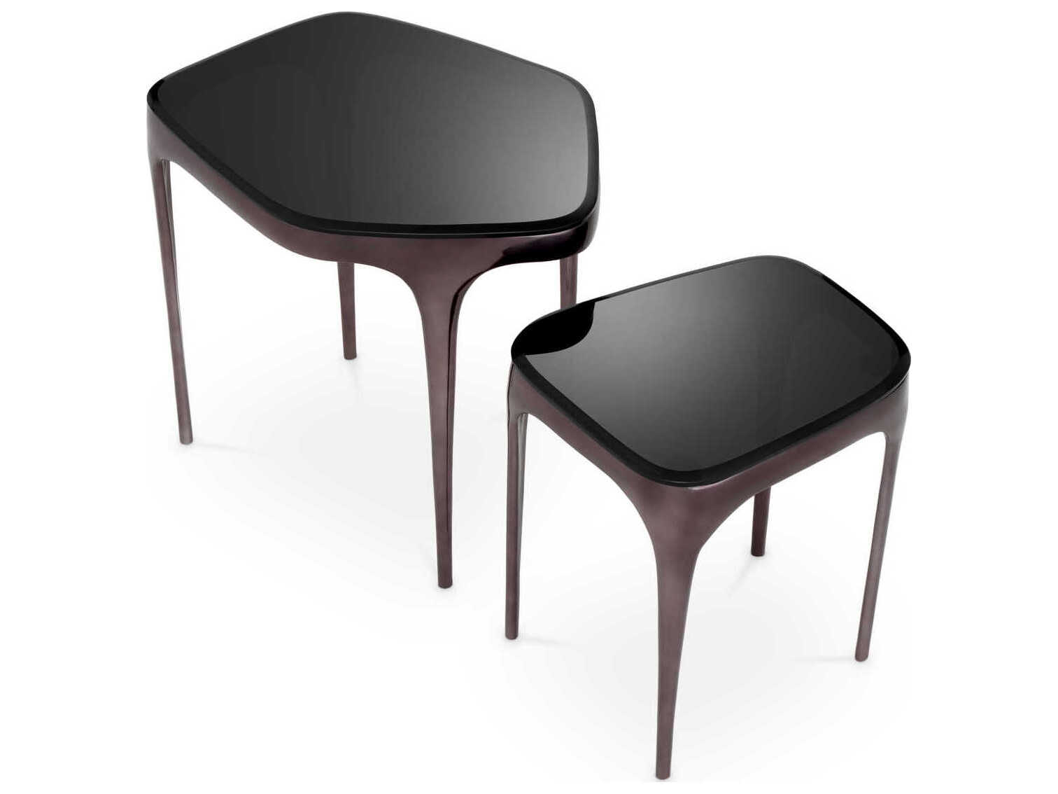 Eichholtz Deacon Black Nickel Set of 2 Side Table