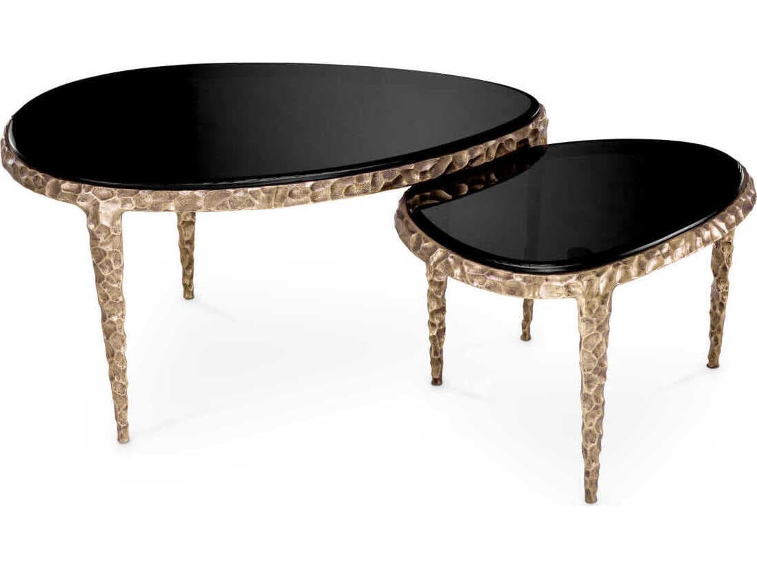 Eichholtz Livana Vintage Brass Set of 2 Side Table