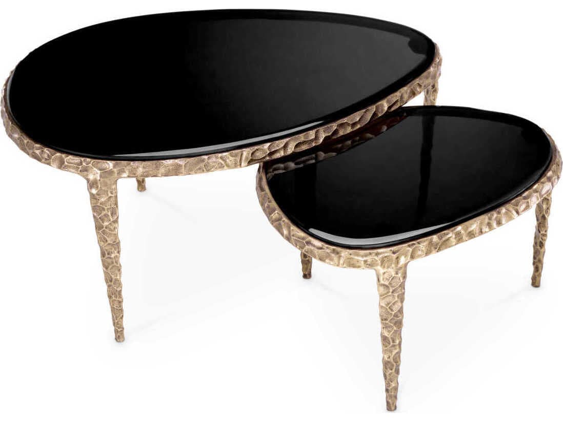 Eichholtz Livana Vintage Brass Set of 2 Side Table