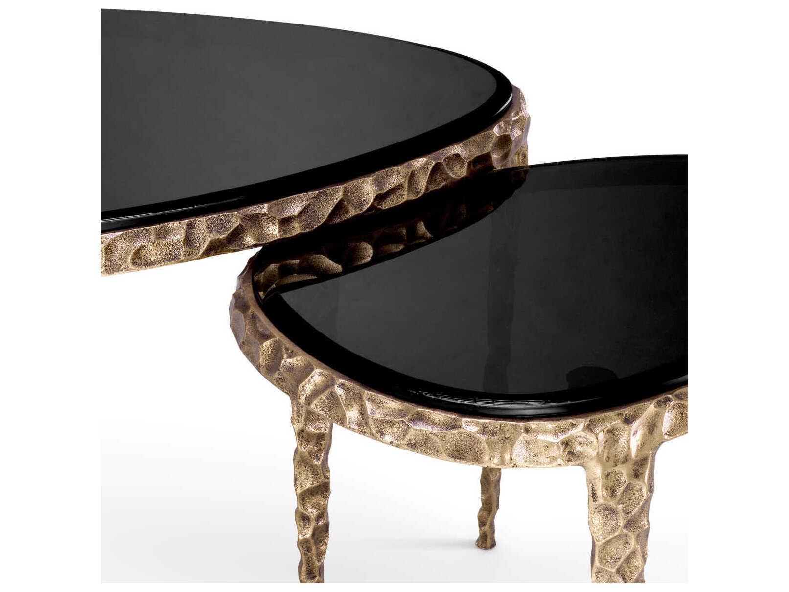 Eichholtz Livana Vintage Brass Set of 2 Side Table