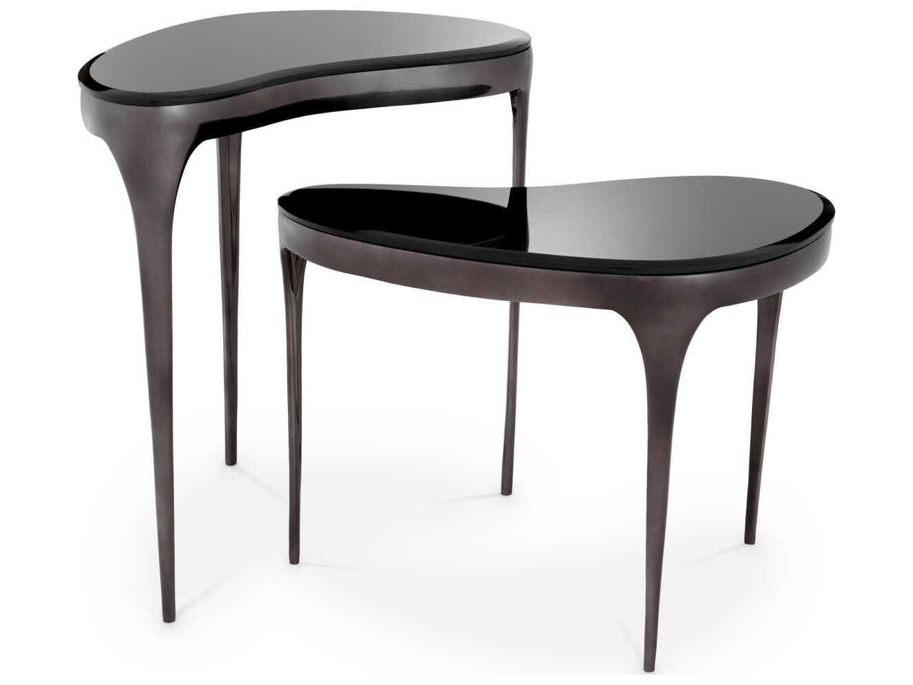 Eichholtz Zena Black Nickel Set of 2 Side Table
