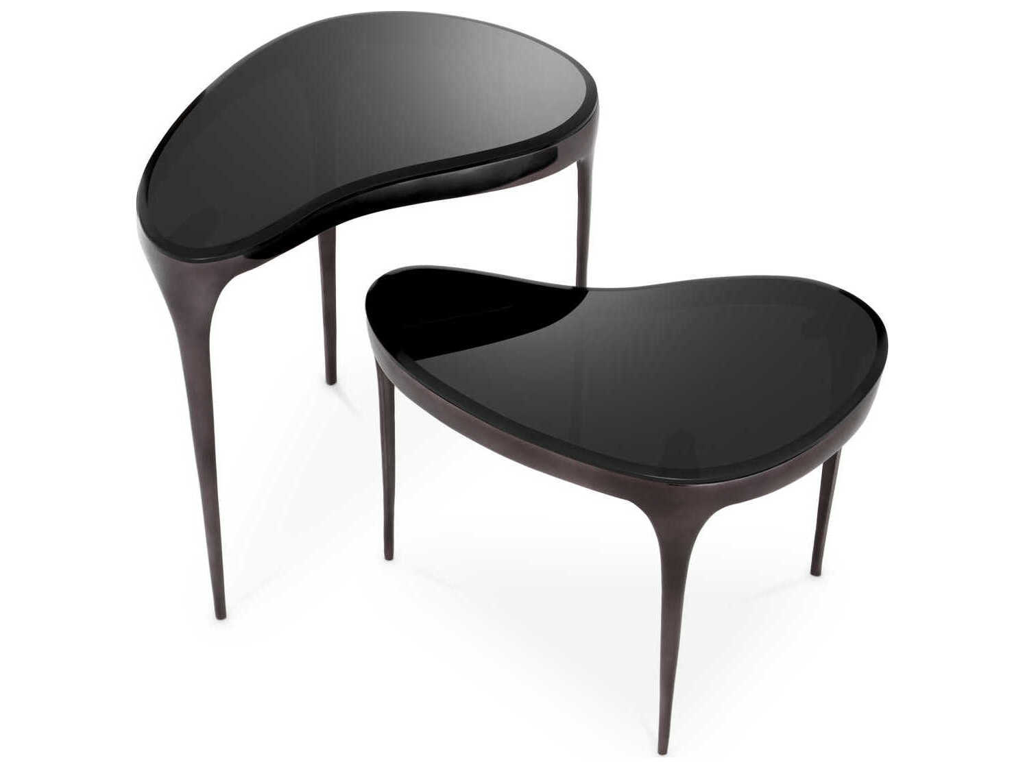 Eichholtz Zena Black Nickel Set of 2 Side Table