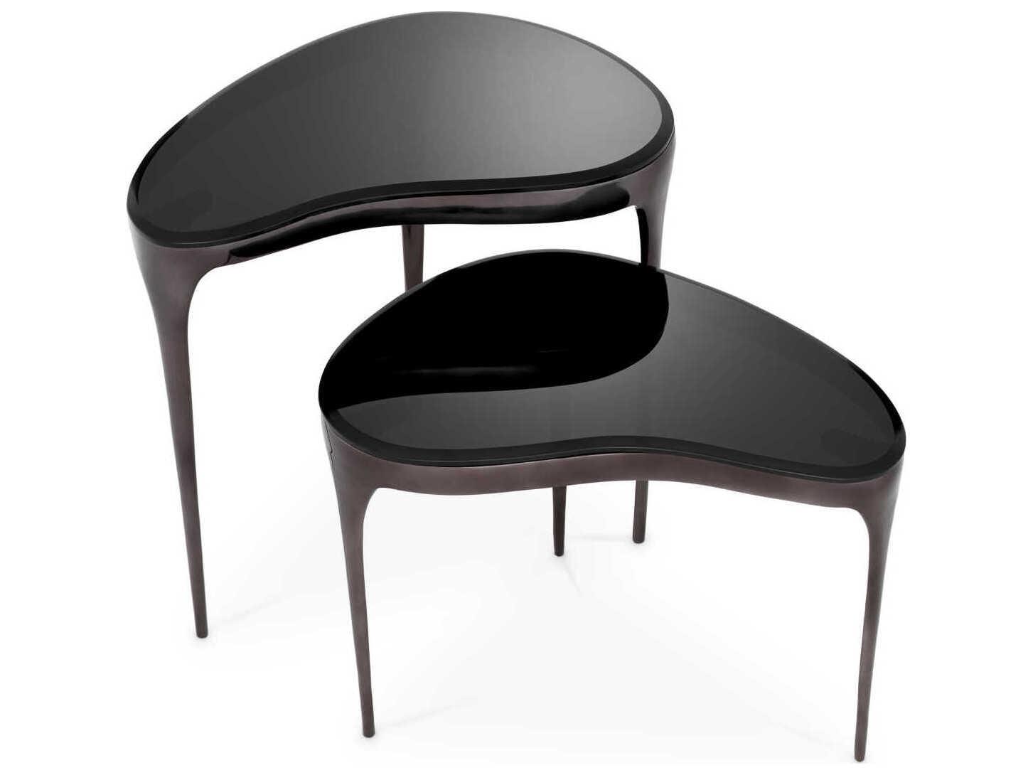 Eichholtz Zena Black Nickel Set of 2 Side Table
