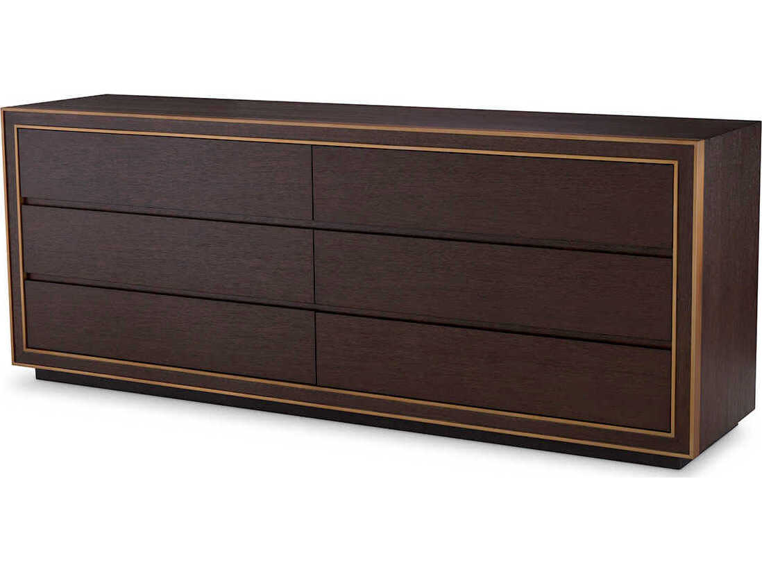 Eichholtz Dresser Camelot L Brown Oak Veneer Drawer