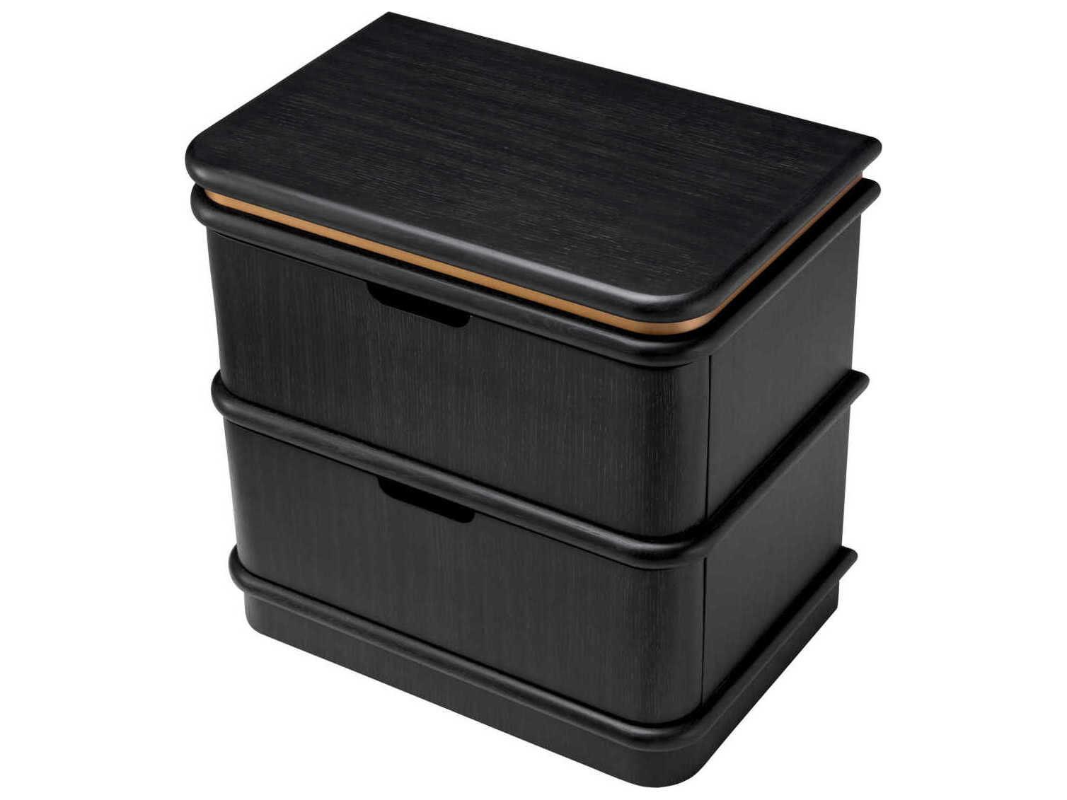 Eichholtz Costanzo Charcoal Grey Oak Veneer Nightstand