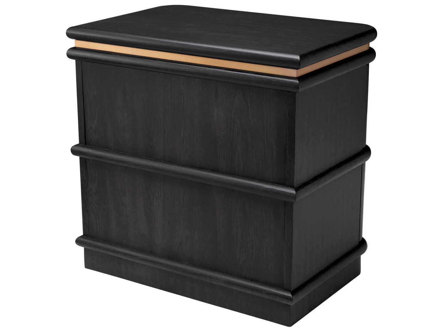 Eichholtz Costanzo Charcoal Grey Oak Veneer Nightstand