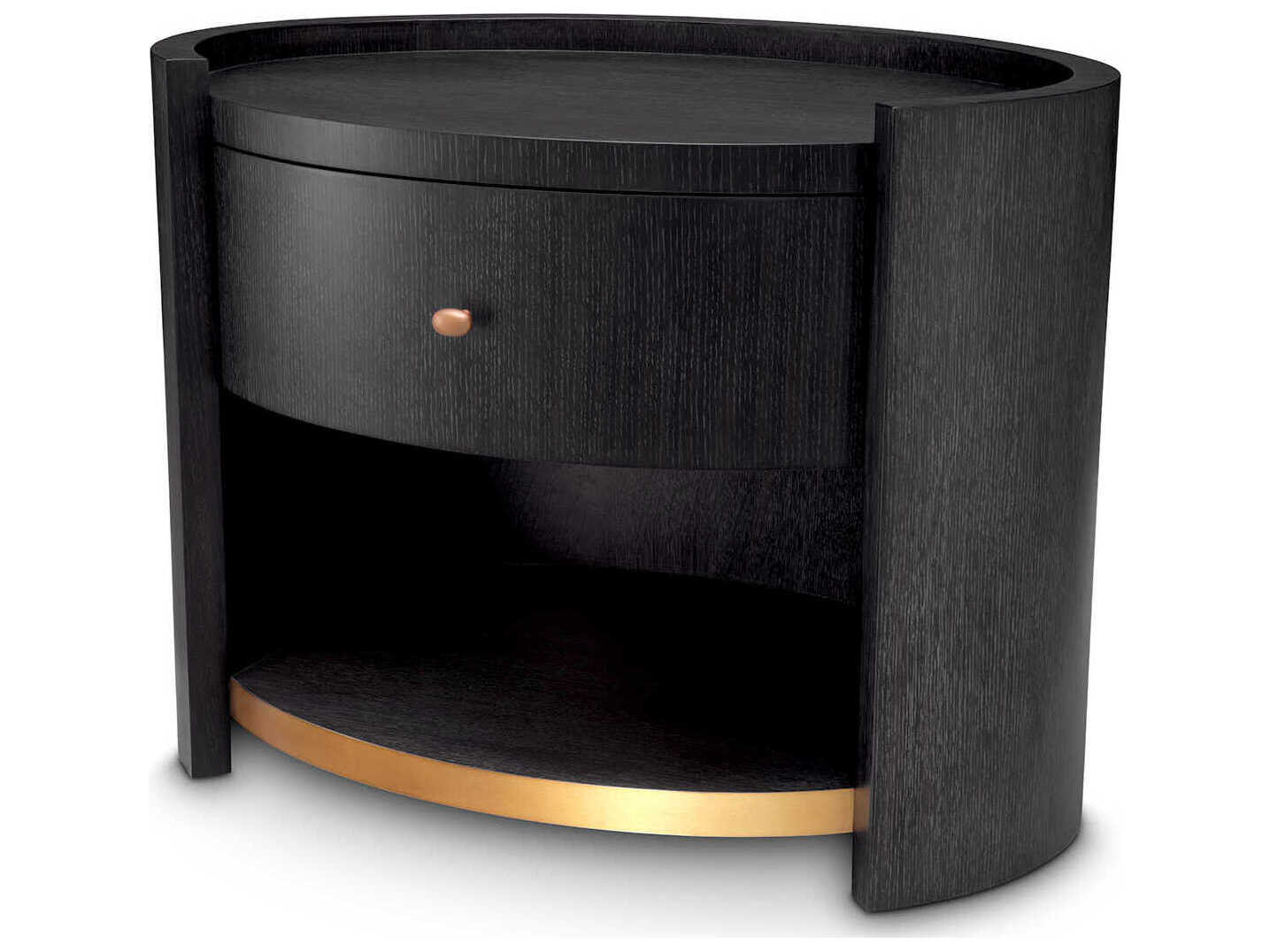 Eichholtz Rosemberg Charcoal Grey Oak Veneer Nightstand