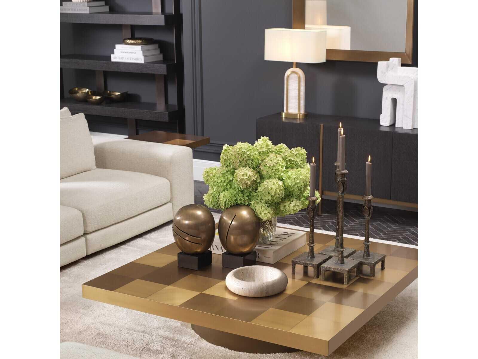 Eichholtz Laporte Brushed Brass Side Table