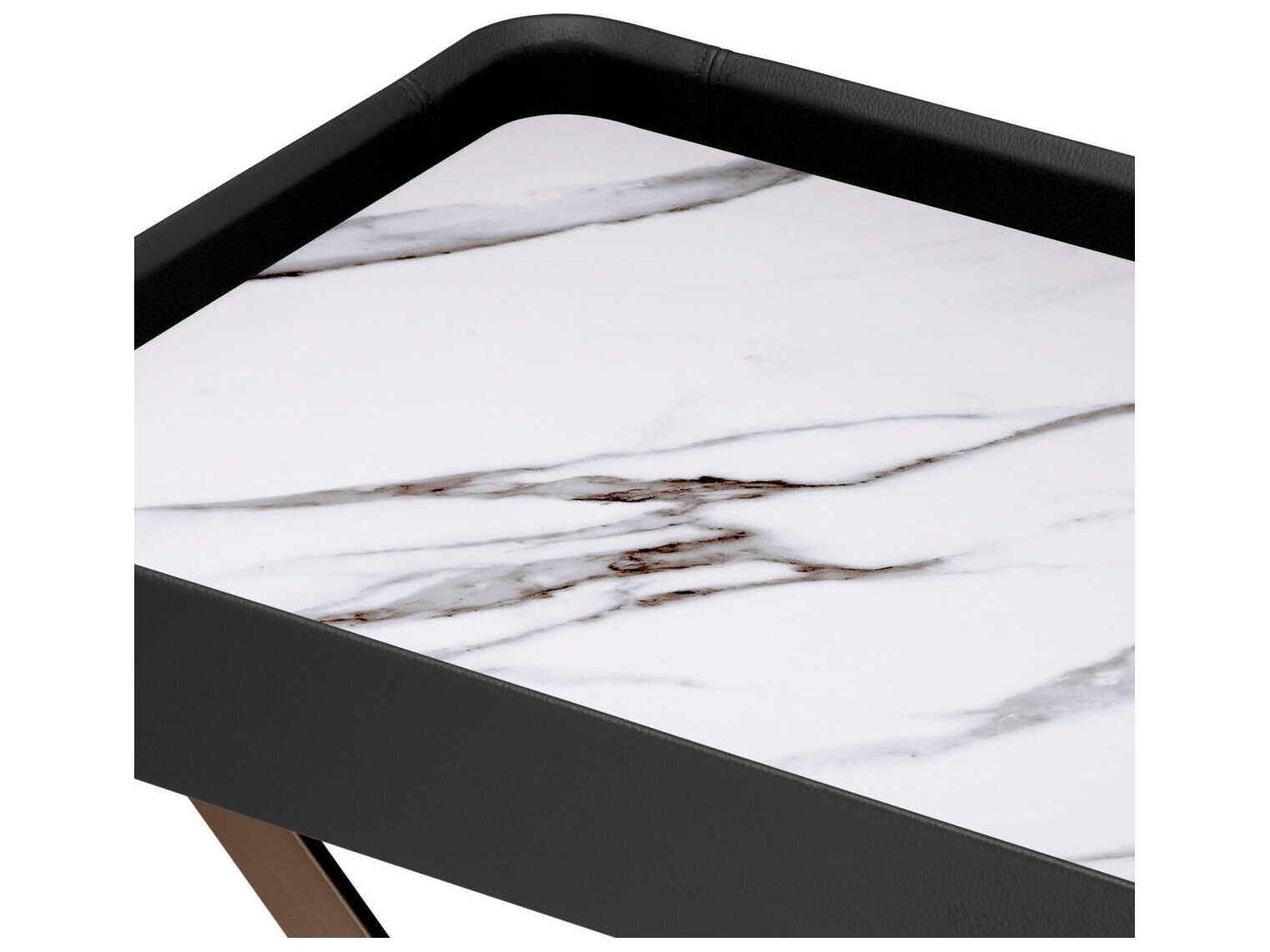 Eichholtz Monarch Black Leather Butler Tray