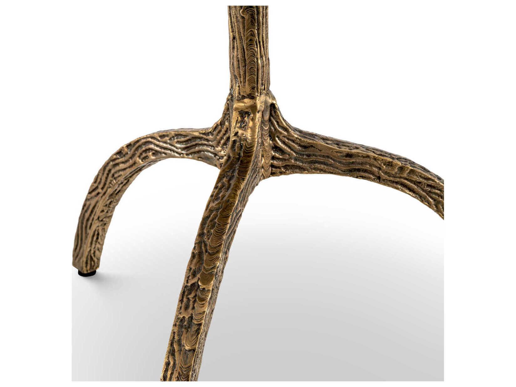 Eichholtz Cortina Vintage Brass White Marble Low Dining Table