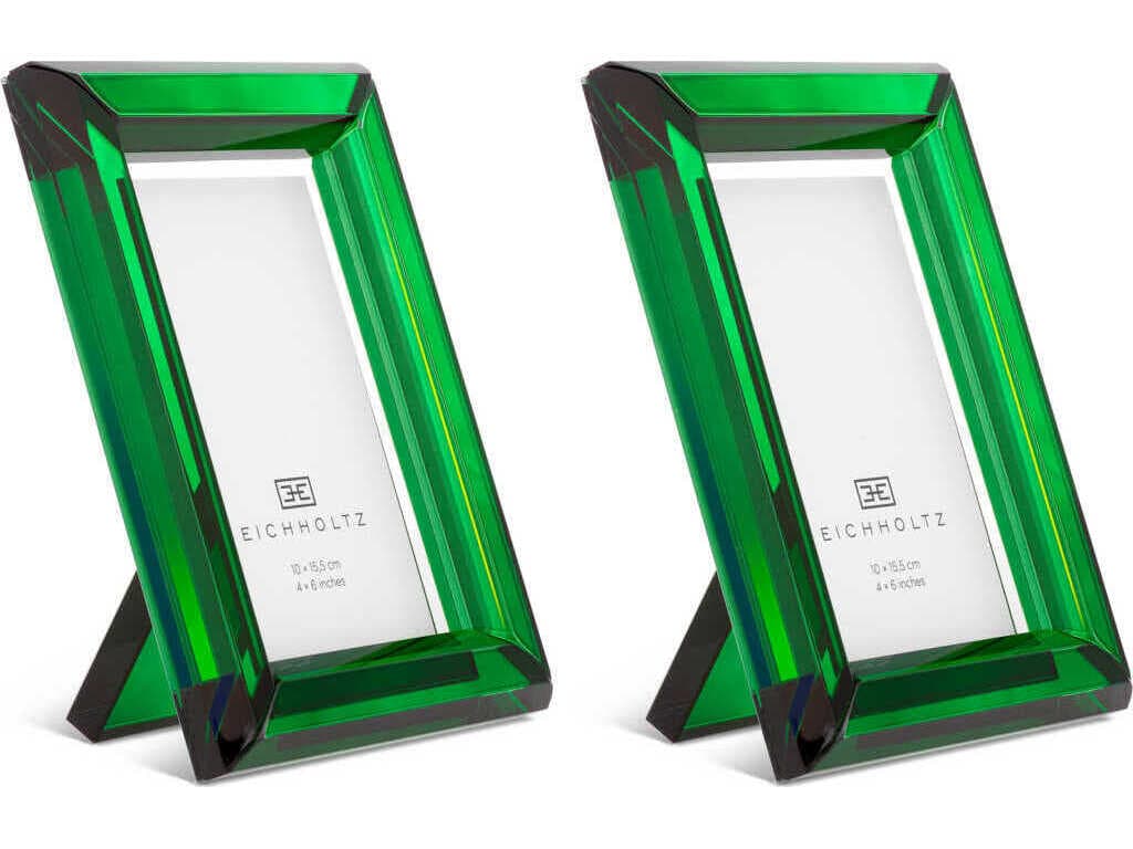 Eichholtz Theory S Green Crystal Glass Set of 2 Picture Frame