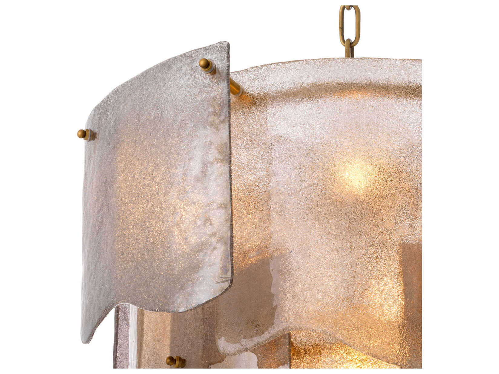 Eichholtz Asinara S Antique Brass Smoke Glass Chandelier