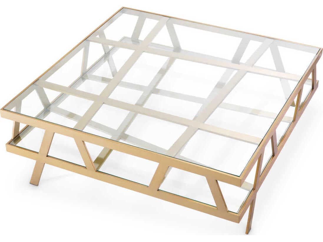 Eichholtz Billinghurst Square Brushed Brass Coffee Table
