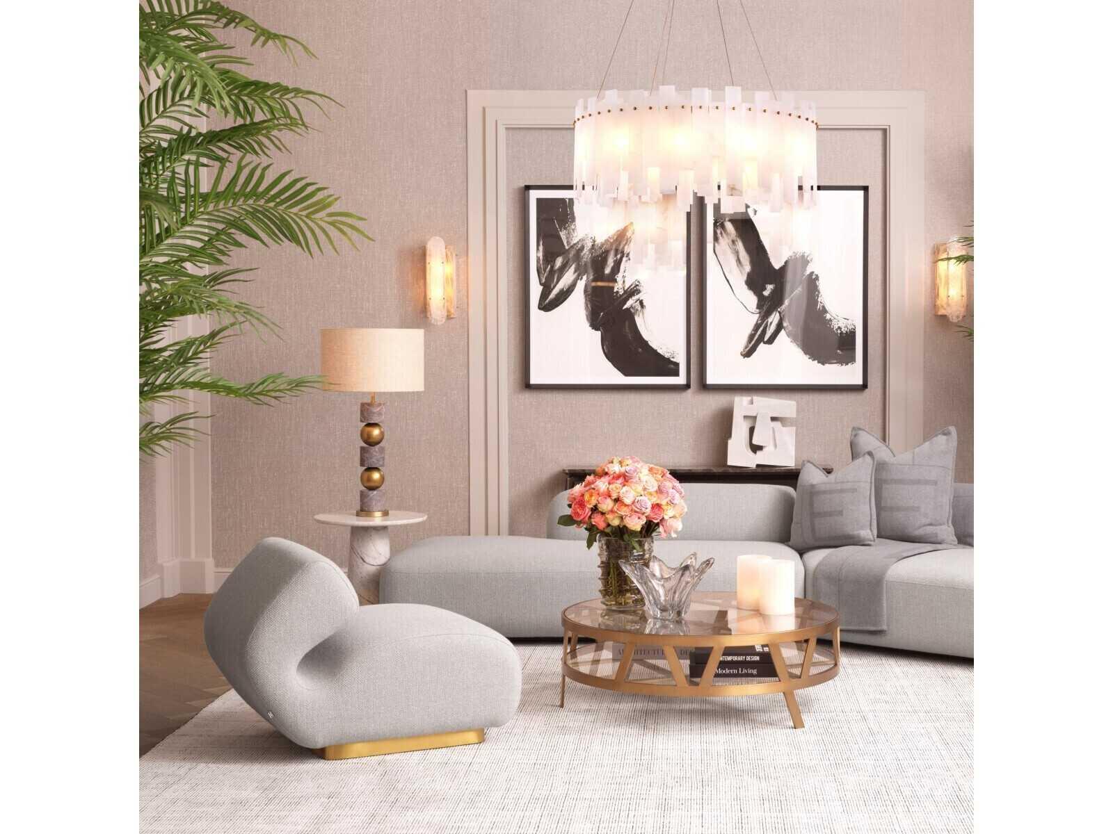 Eichholtz Billinghurst Round Brushed Brass Coffee Table