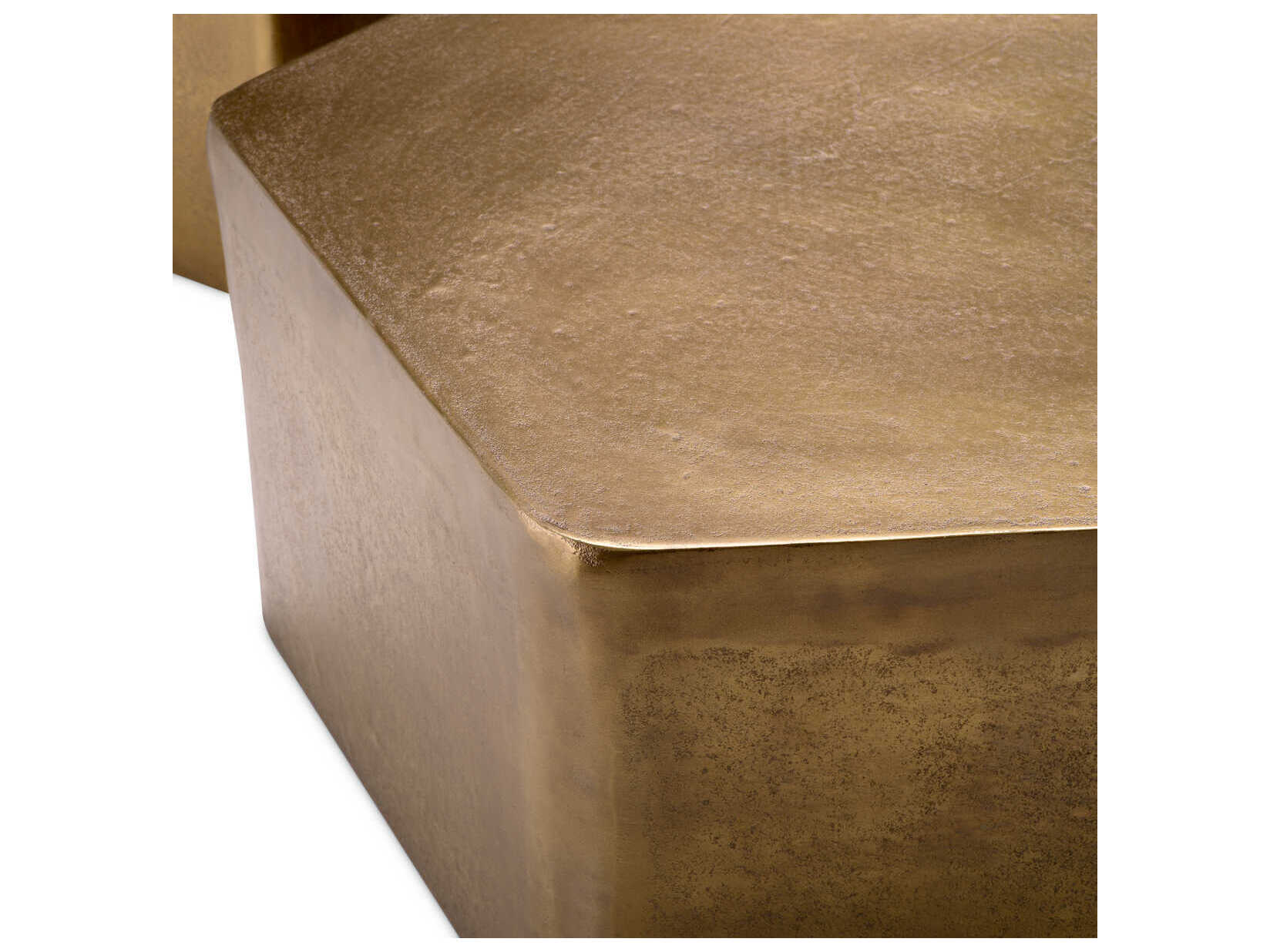 Eichholtz Veenazza Vintage Brass Set of 3 Coffee Table