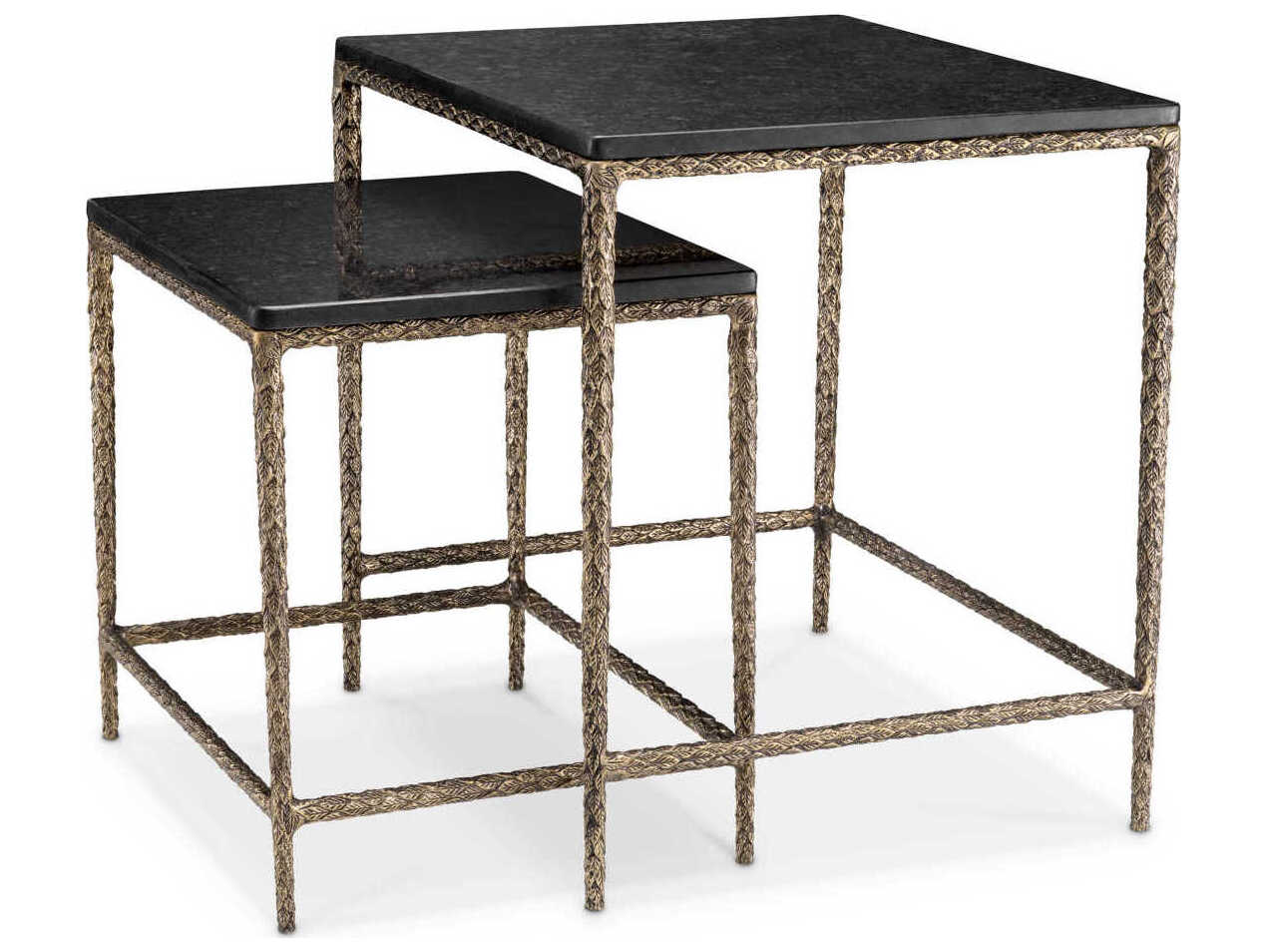 Eichholtz Ferndale Black Granite Set of 2 Side Table