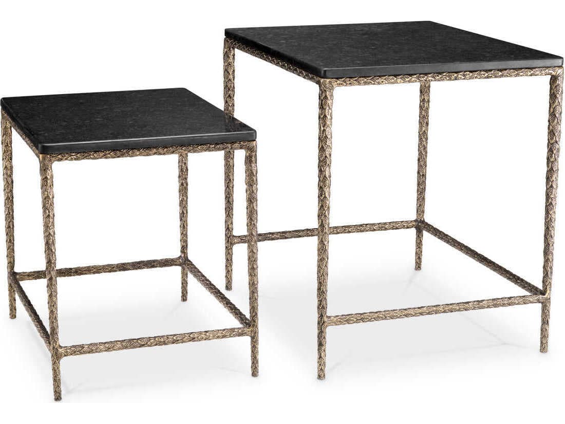 Eichholtz Ferndale Black Granite Set of 2 Side Table