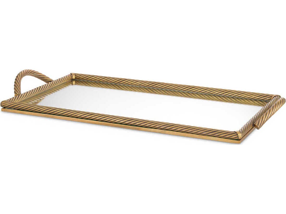 Eichholtz Salvi Rectanguar L Vintage Brass Tray