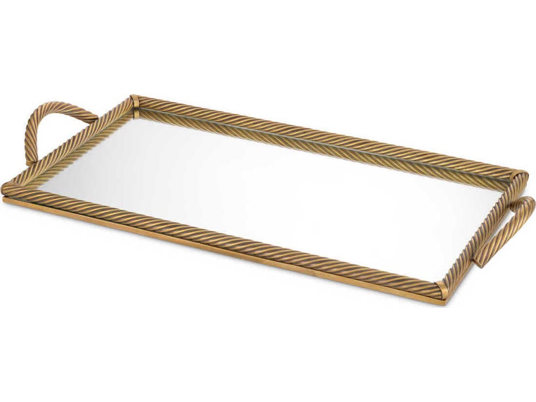 Eichholtz Salvi Rectanguar L Vintage Brass Tray