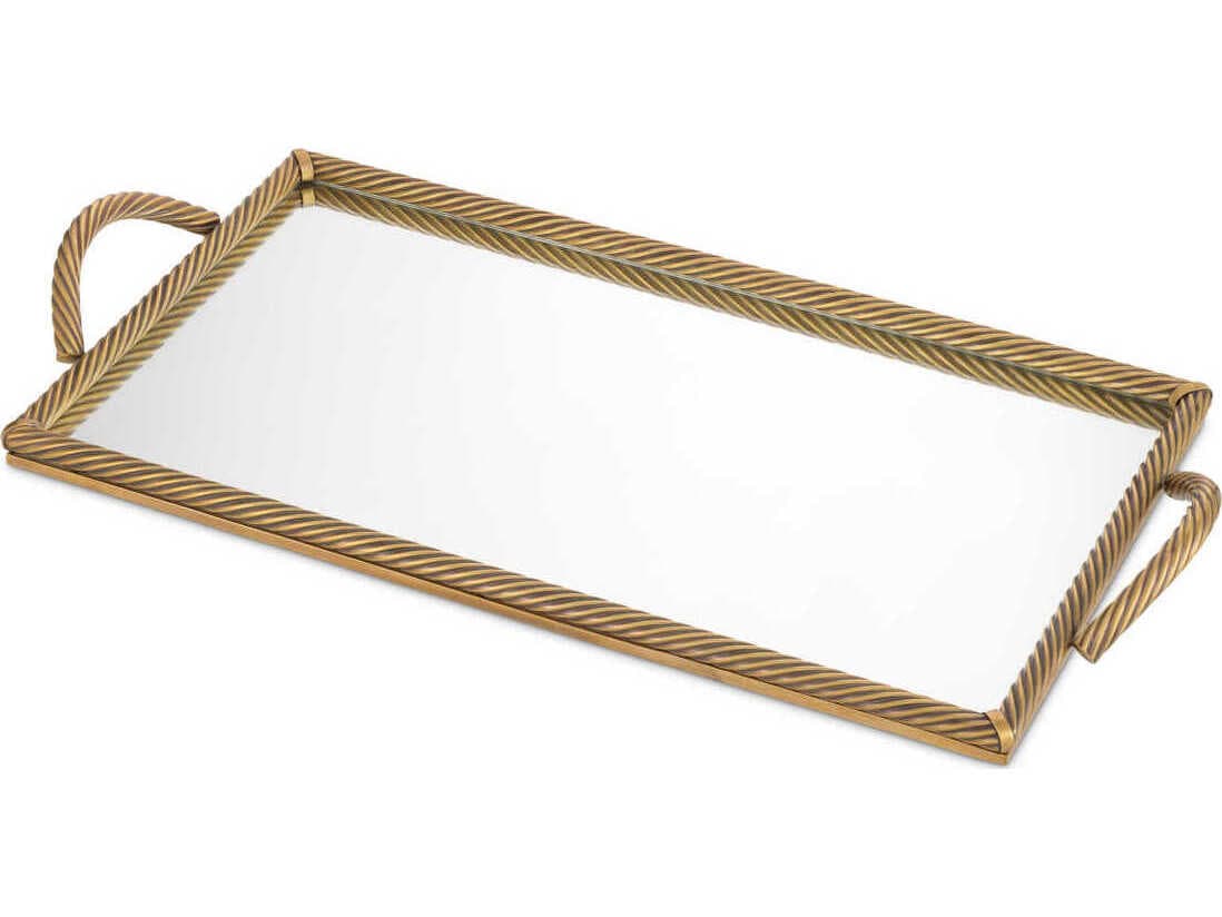 Eichholtz Salvi Rectanguar L Vintage Brass Tray