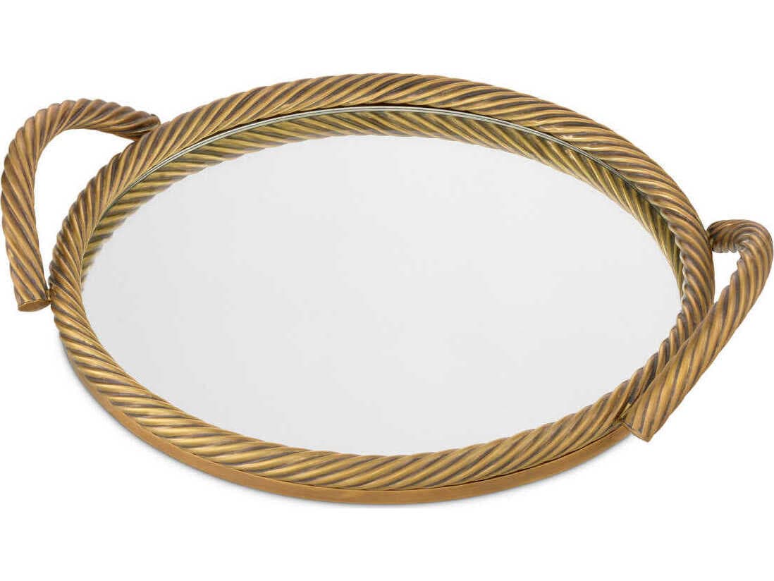 Eichholtz Salvi Round Vintage Brass Tray