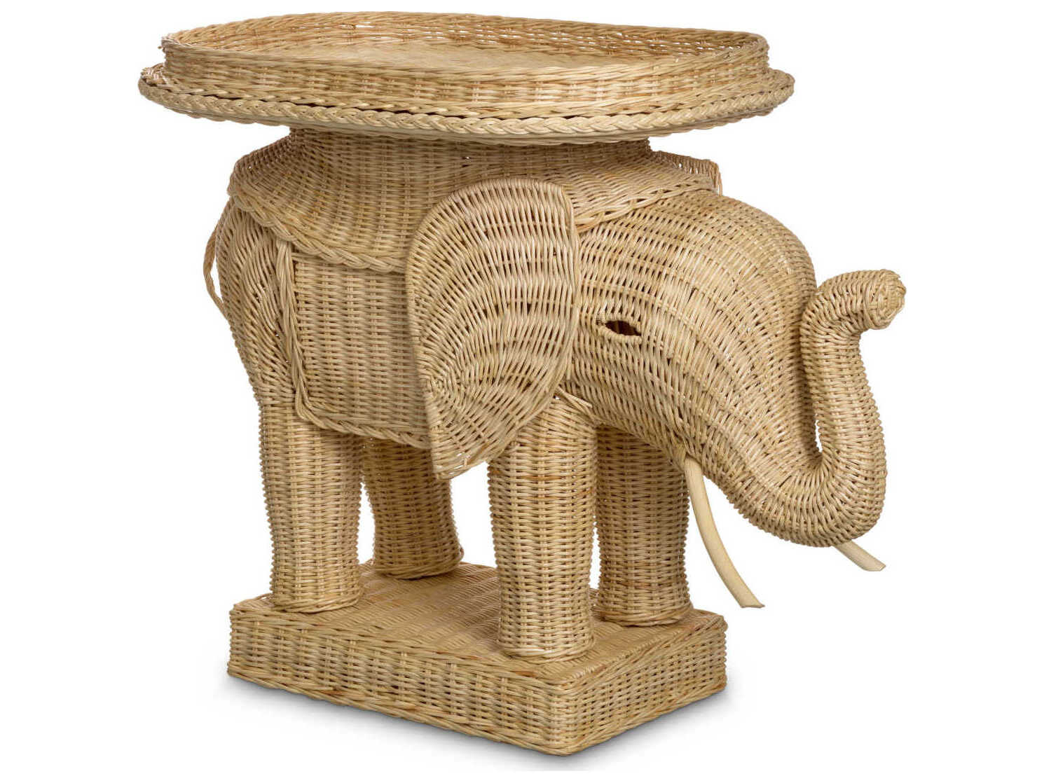 Eichholtz Elephant Natural Rattan Side Table