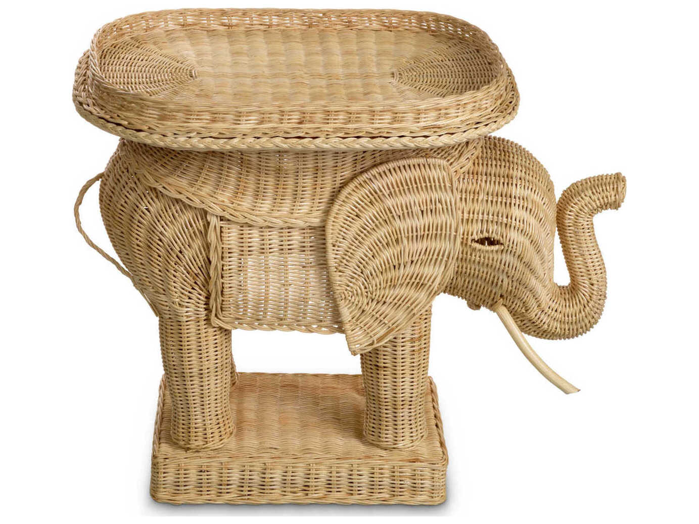 Eichholtz Elephant Natural Rattan Side Table