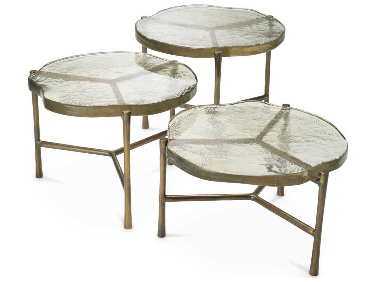 Eichholtz Baldovini Handmade Glass Set of 3 Coffee Table