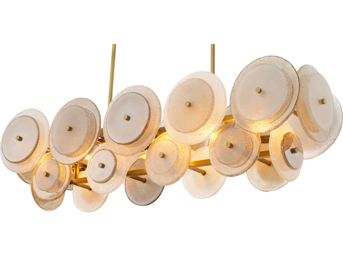 Eichholtz Vintage Brass X Handmade Glass Linear Island Pendant