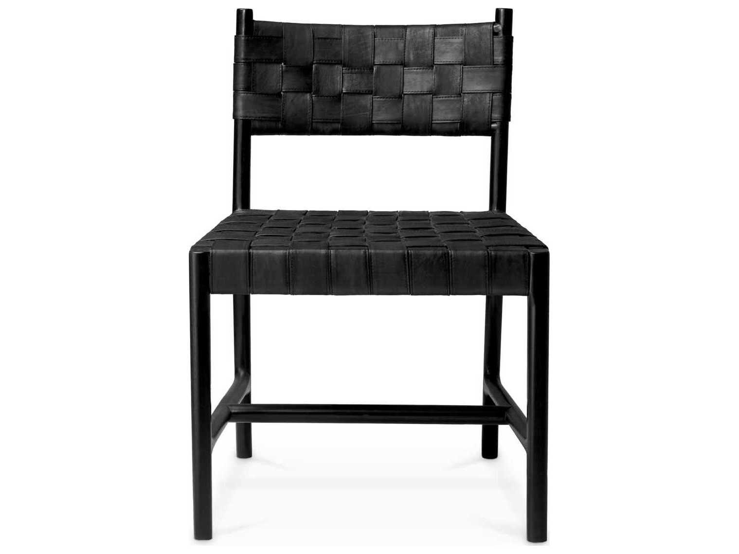 Eichholtz Tiberio Black Leather Classic Black Dining Chair
