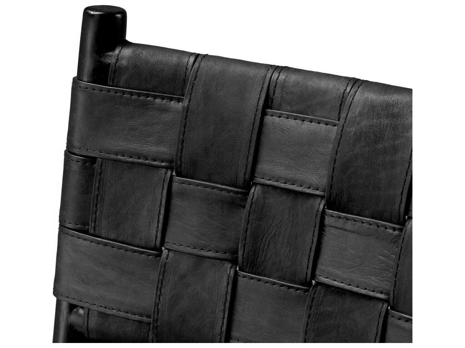 Eichholtz Tiberio Black Leather Classic Black Dining Chair