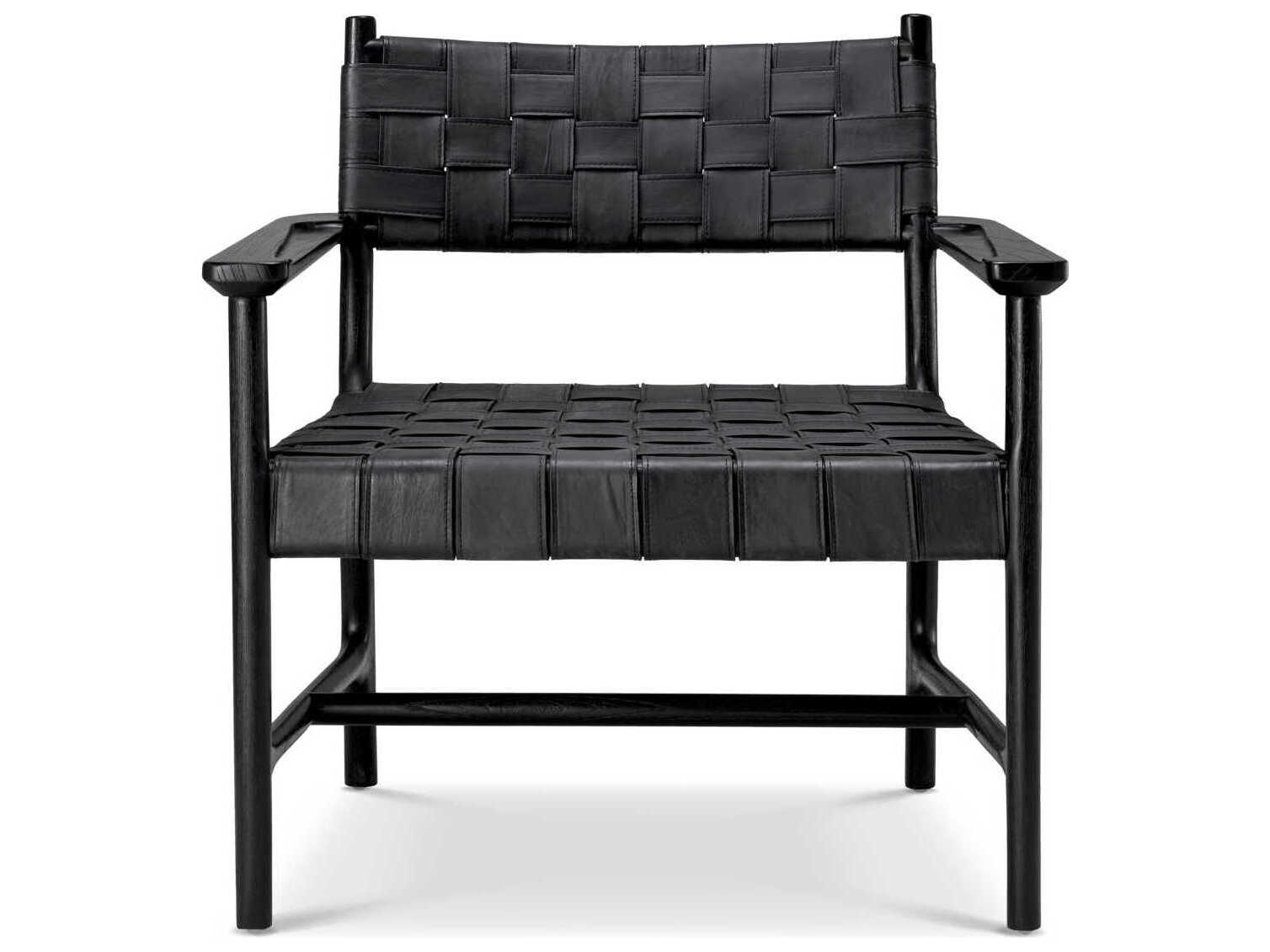 Eichholtz Tiberio Black Leather Classic Black Chair