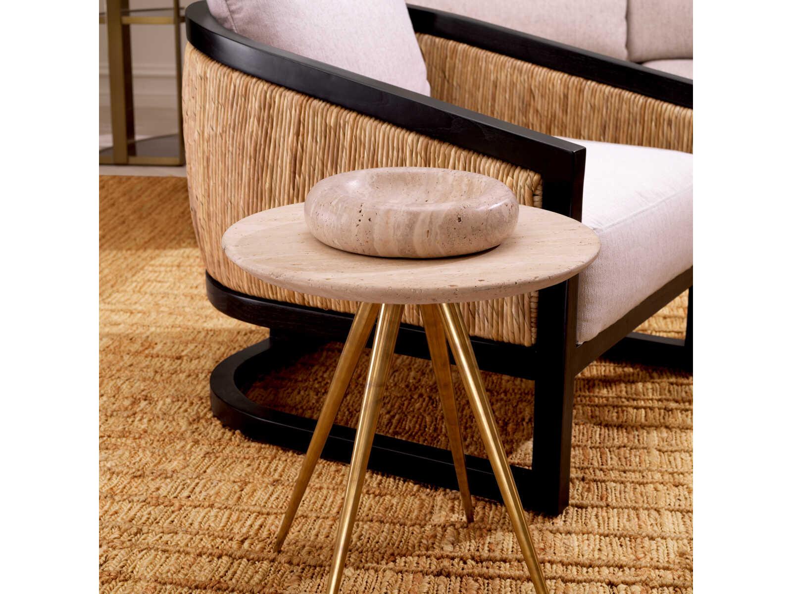 Eichholtz Ranco Travertine Side Table