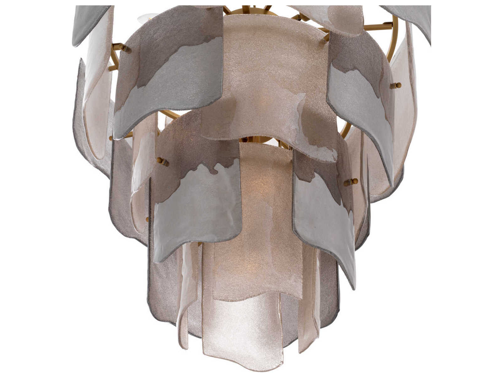 Eichholtz Asinara L Antique Brass Smoke Glass Chandelier