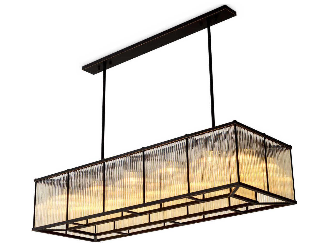 Eichholtz Bernardi Rectangular Bronze Highlight Chandelier