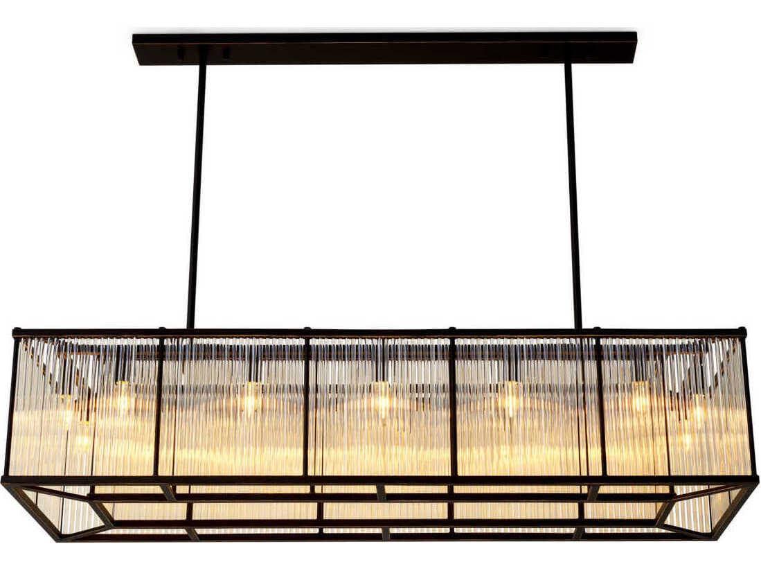Eichholtz Bernardi Rectangular Bronze Highlight Chandelier