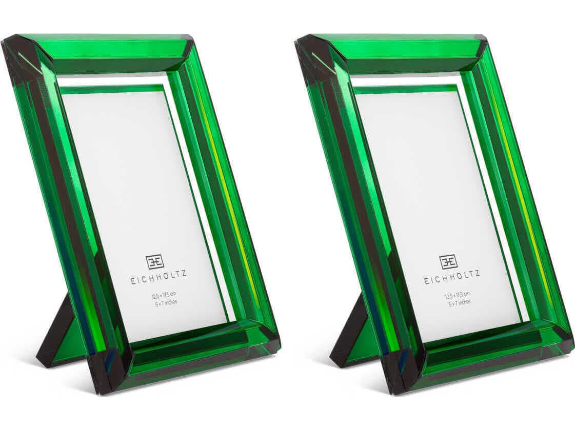 Eichholtz Theory L Green Crystal Glass Set of 2 Picture Frame