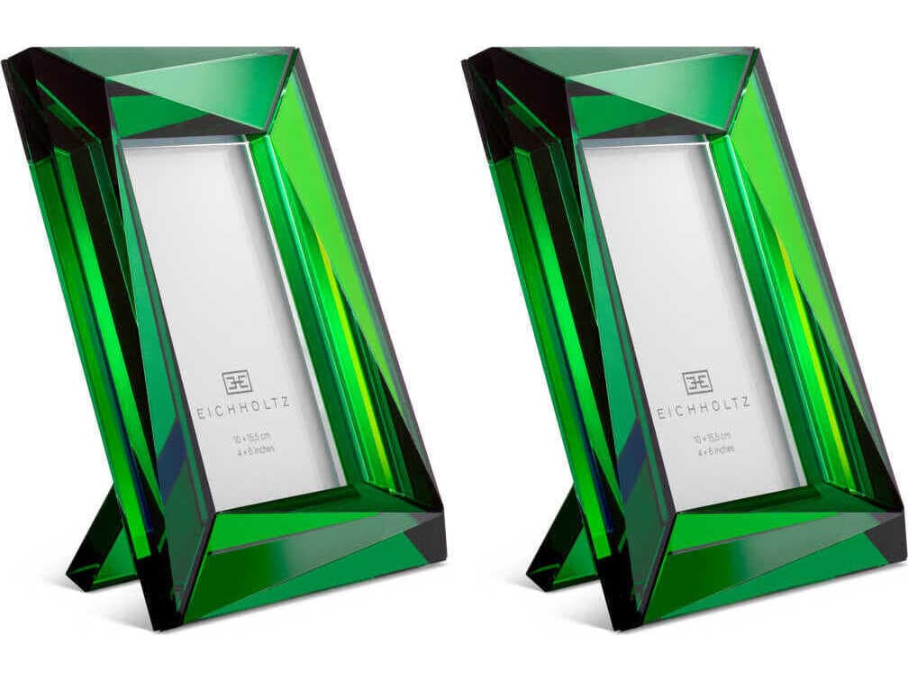 Eichholtz Obliquity S Green Crystal Glass Set of 2 Picture Frame
