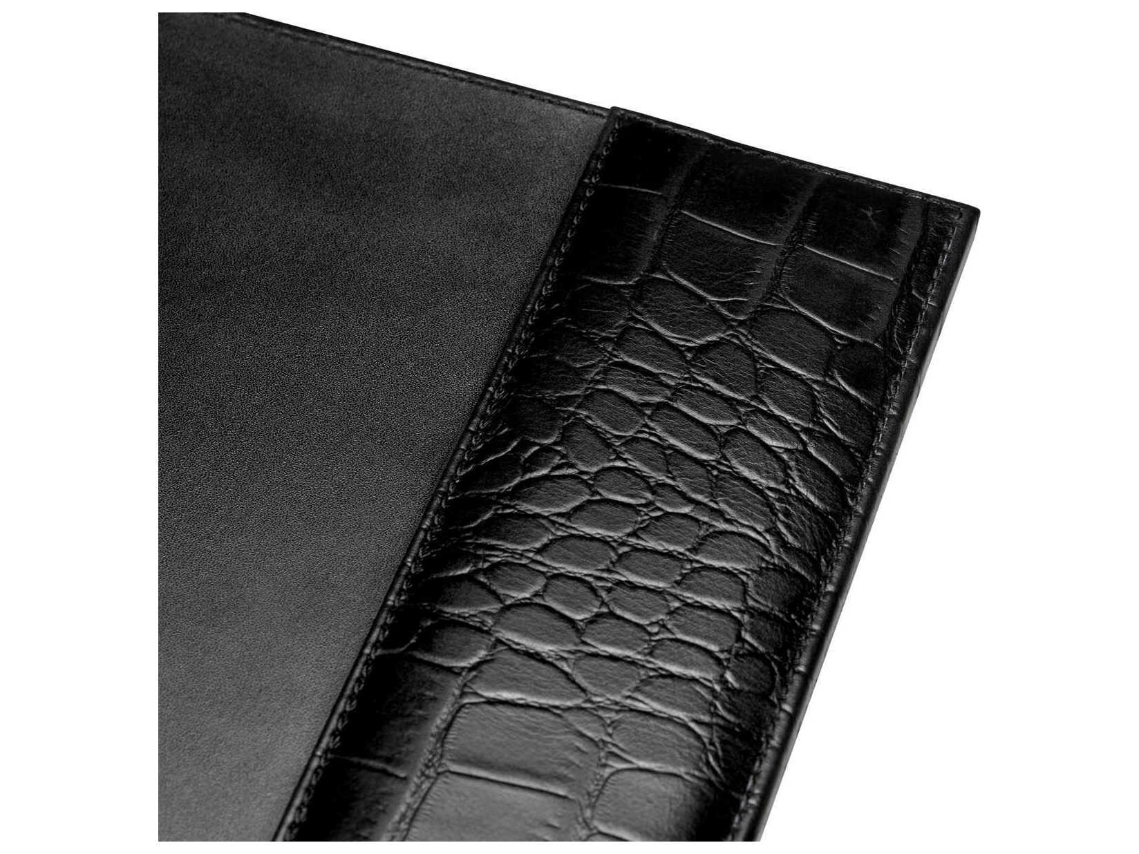 Eichholtz Blotter Scaleo Croco Embossed Black Leather Desk